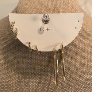 Set of three gold hoop earrings from the Loft